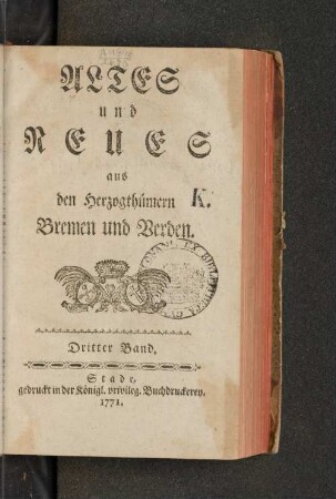 Bd. 3: Altes und Neues aus den Herzogthümern Bremen und Verden