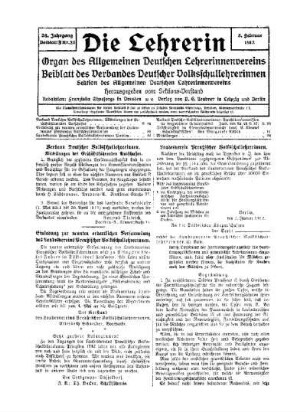Einladung zur neunten ordentlichen Versammlung des Landesvereins Preußischer Volksschullehrerinnen
