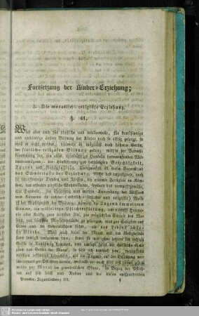 Fortsetzung der Kinder-Erziehung