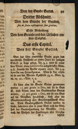 99-120, Erste Abtheilung. Von dem Grunde und Ursachen unserer Seligkeit.