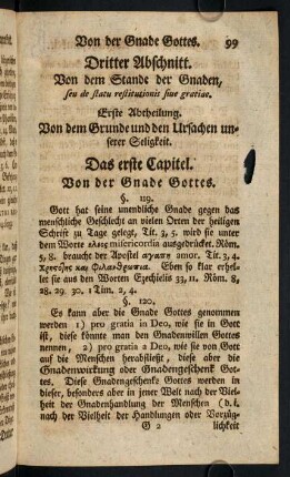 99-120, Erste Abtheilung. Von dem Grunde und Ursachen unserer Seligkeit.