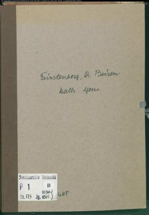 Kirchenbuchduplikat der katholischen Gemeinde Fürstenberg, Kreis Büren (GHT 1839-1848). (Gemeinde: Katholische Gemeinde Fürstenberg)