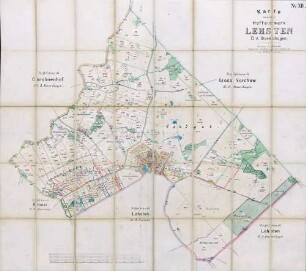N° XII; Karte von der Hoffeldmark Lehsten, D.A. Stavenhagen