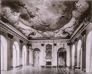 Berlin, Schloss Charlottenburg, Neuer Flügel, Speisesaal (Weißer Saal), R. 362, Zustand vor der kriegsbedingten Beschädigung.