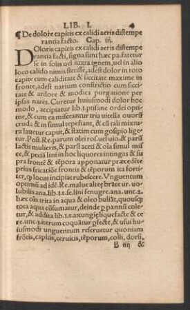 De dolore capitis ex calidi aeris distemperantia facto. Cap. iii.