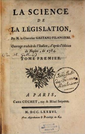 La Science De La Législation, 1