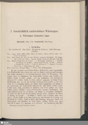 I. Geschichtlich nachweisbare Wüstungen