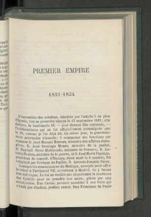 Premier Empire 1821-1824