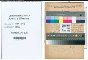 Entnazifizierung August Ploeger , geb. 05.11.1904 (Zollsekretaer)