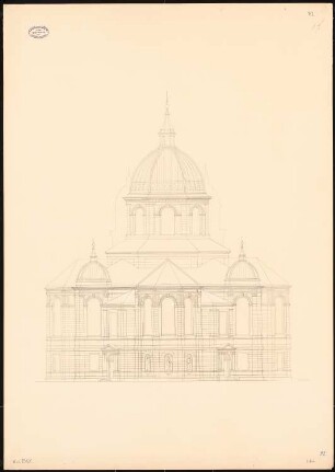 Evangelische Garnisonkirche, Straßburg Wettbewerb: Rückansicht 1:100