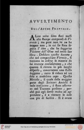 Avvertimento dell' autor francese
