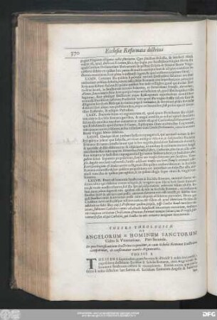 Pars Secunda. In qua Protestantium Doctrina exponitur, ac cum Scholae Romanae Doctrina comparatur, et confirmatur variis Argumentis.