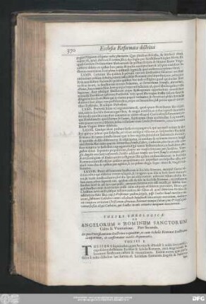 Pars Secunda. In qua Protestantium Doctrina exponitur, ac cum Scholae Romanae Doctrina comparatur, et confirmatur variis Argumentis.