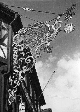 Wirtshausschild vom Hotel zur Post : Wirtshausschild vom Hotel zur Post. Schmiedeeisen (1913). Calw