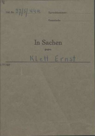 Klett, Ernst