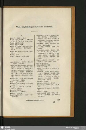 Table alphabétique par noms d'auteurs