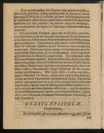 Textus Epistolae Consolatoriae.