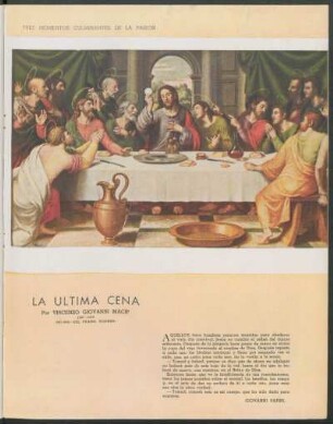 Tres momentos culminantes de la pasión - La última cena