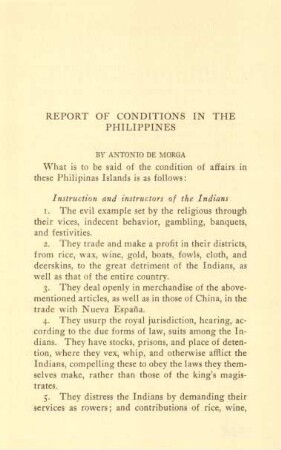 Report of conditions in the Philippines