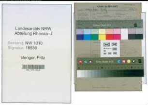 Entnazifizierung Fritz Benger , geb. (Stadt)