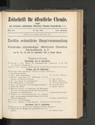 Heft XIV. 30. Juli 1907.