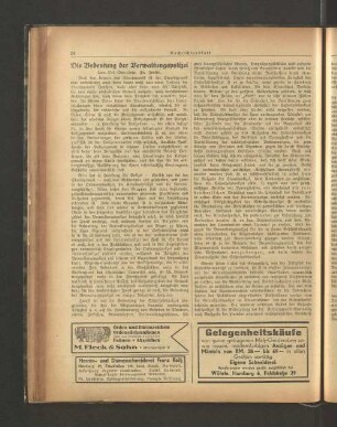 Die Bedeutung der Verwaltungspolizei Von Pol.-Ober-Insp. Fr. Zensen.