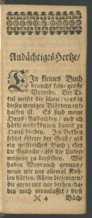 Andächtiges Hertze
