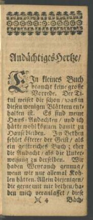 Andächtiges Hertze