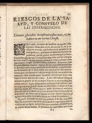 Riesgos de la salud, y consuelo de las enfermedades