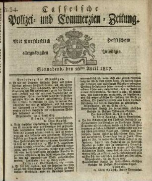 Nr. 34, Sonnabend, den 26sten April 1817