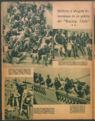 Belleza y alegría femeninas en la pileta del "Racing Club" [Fotografías]