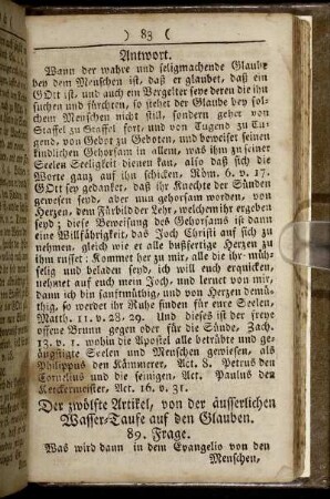 Der zwölfte Artikel, von der äusserlichen Wasser-Taufe auf den Glauben.