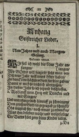 Anhang Geistreicher Lieder.