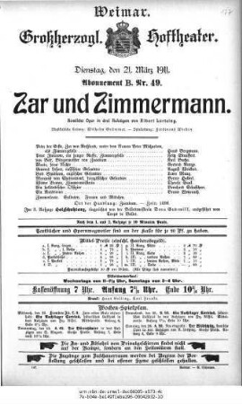 Zar und Zimmermann