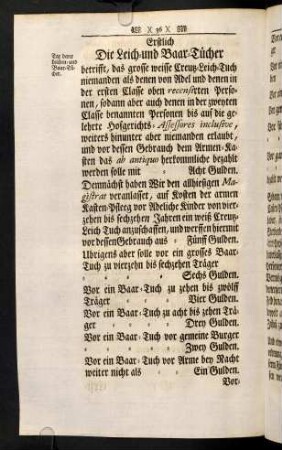 36-47, Erstlich, Die Leich- und Baar-Tücher; Zweytens, Den Schreiner anlangend; Drittens, Die Todten-Gräber betreffend