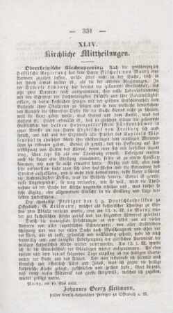 431-432 Kirchliche Mittheilungen