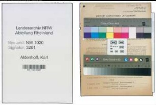 Entnazifizierung Karl Aldenhoff , geb. 26.06.1889 (Landwirt)