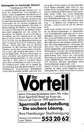 Bebengefahr in Hamburger Westen? : Fortsetzung aus Heft 1/90