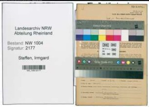 Entnazifizierung Irmgard Steffen , geb. 10.09.1922 (Stenotypistin)