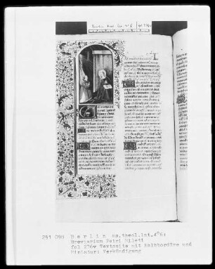 Breviarium Petri Mileti — Verkündigung, Folio 276verso
