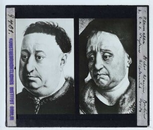 Weyden, Kreuzabnahme (Madrid Prado P002825),Campin, Porträt eines feisten Mannes : Details (Gesicht, Gesicht des Nikodemus)