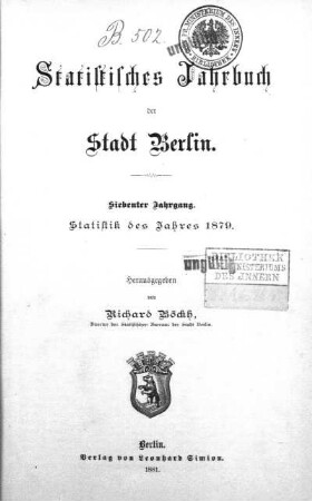 Stempel: Ministerium des Innern ; Notiz: B. 502