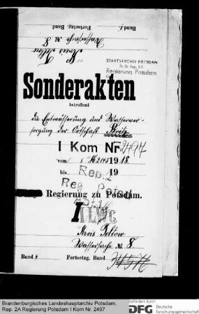 Entwässerung und Wasserversorgung von Britz, Kr. Teltow