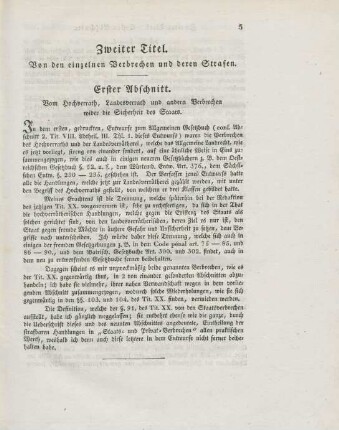 Zweiter Titel. Von den einzelnen Verbrechen und deren Strafen.