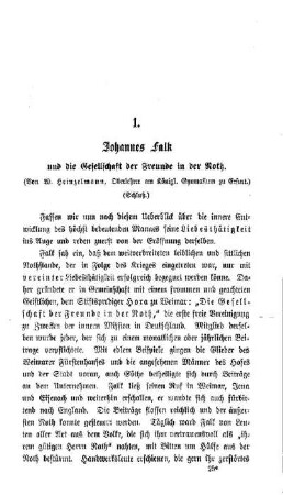 Johannes Falk und die Gesellschaft der Freunde in der Noth