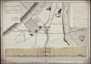 Grund- und Saigerriss von der Neubeschert Glück Fundgrube, kolorierte Handzeichnung, 1789