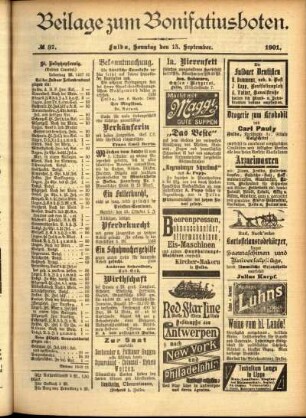 Zweite Ausgabe vom Sonntag, den 15. September 1901.