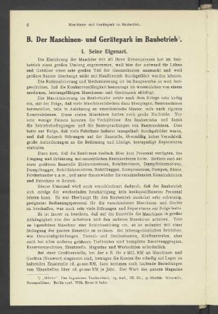 B. Der Maschinen- und Gerätepark im Baubetrieb