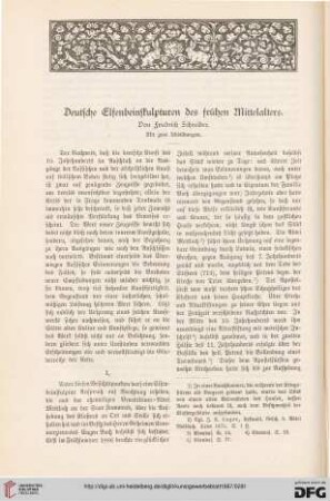 Deutsche Elfenbeinskulpturen des frühen Mittelalters