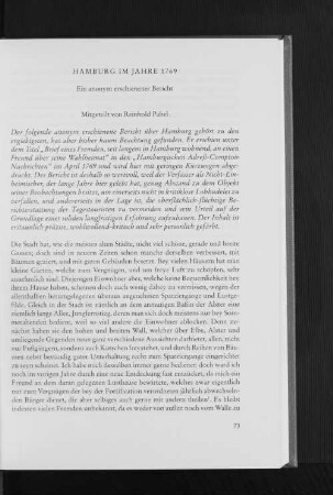 Hamburg im Jahre 1769